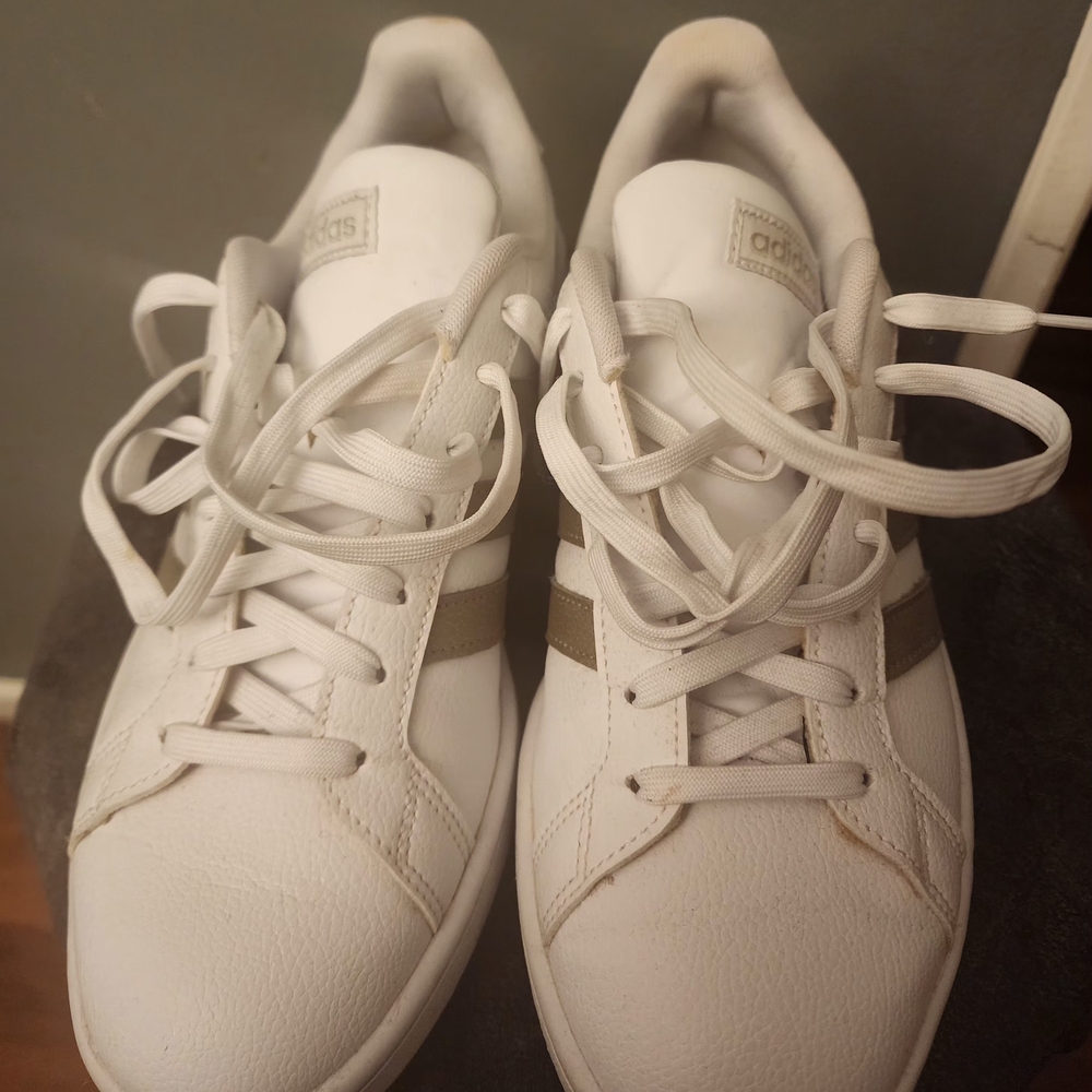 Adidas White and Brown Sneakers